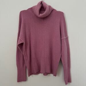 SUZANNE RAE Pink Angora Wool Blend Turtleneck Sweater Size M
